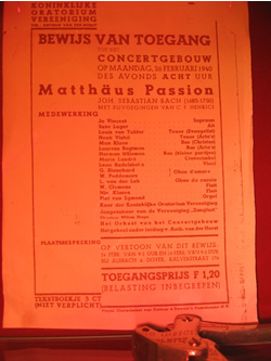 Maandag 26 februari 1940: Matthäus Passion